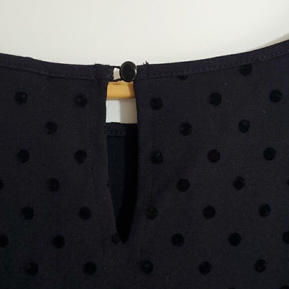 J. Crew Black Velvet Dot Ponte Sweater 3/4 Sleeve Women's Top S - Picture 6 of 8